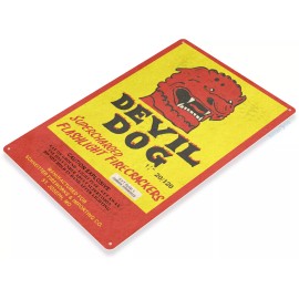 Decor Devil Dog Firecracker 4th July Fireworks Retro USA Wall Décor Metal Tin Sign New