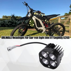 URLWALL Upgraded Headlight for Sur Ron Segway Motorcycle, Plug N Play Light Bar Headlight, 60W Small Square Four Bulbs Headlamp With Switch (Without Switch)