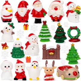 DomeStar - 30 cifras de Navidad de resina, cifras de muñeco de nieve en miniatura, accesorios de Navidad, miniaturas de Navidad para manualidades, calendario de adviento, rellenos de bolas de Navidad