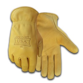 Golden Stag Leather Work Gloves Made in USA USA250 Driving Gardening, Construction Ranch Work Gloves Women Heavy Duty Medium USA250M
