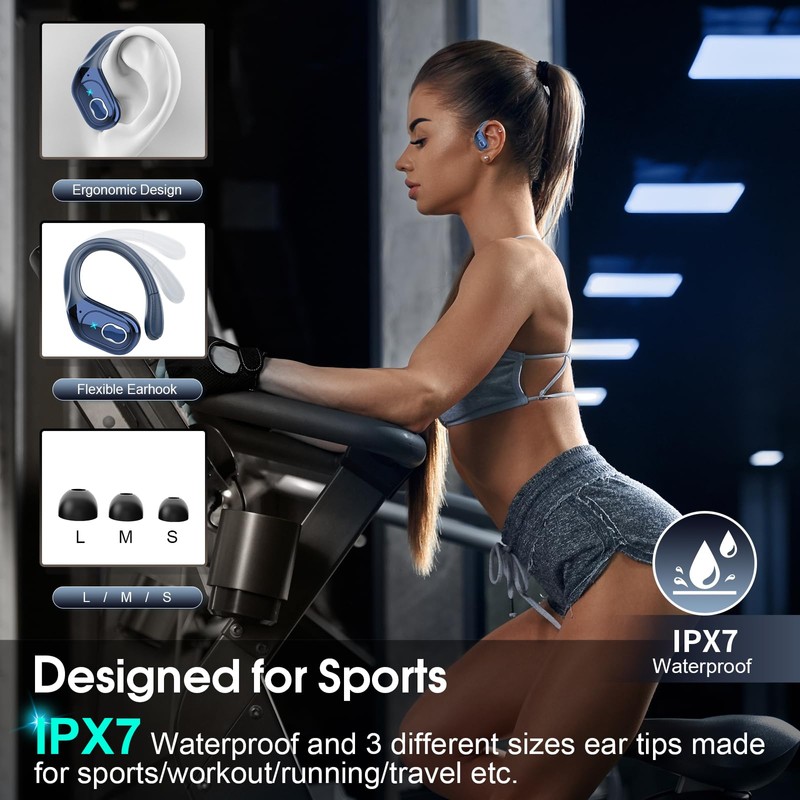 Aptkdoe Wireless Earbuds 75hrs Bluetooth 5.4 Headphone Sport, 2025 Bluetooth