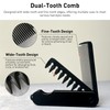 2-in-1 Men's Protable Folding Pocket Comb - Black, Fine &