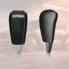 VKGUG Black Leather Carbon Fiber Pattern Gear Shift Knob Shifter
