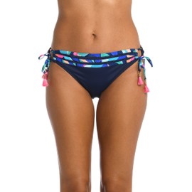 La Blanca Women's Side Tie Hipster Swimsuit Bottom, Multi//Painted Leaves, 10