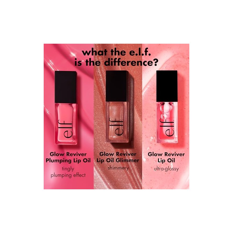 e.l.f. Glow Reviver Plumping Lip Oil Papayarazzi - warm pink