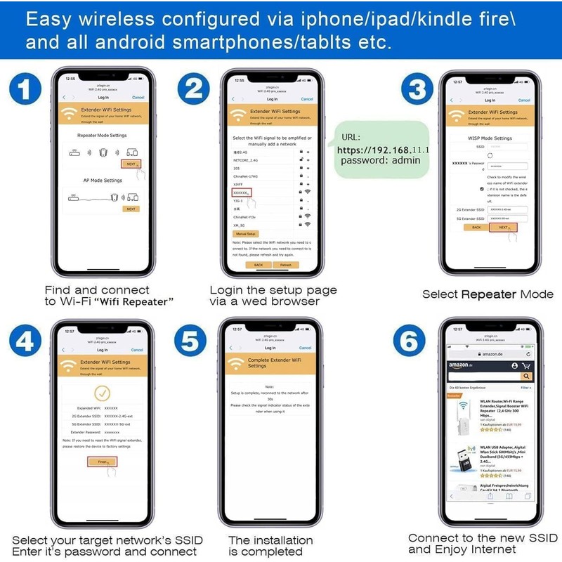 2025 WLAN Amplifier, Internet Amplifier, WLAN Repeater, Compatible with All