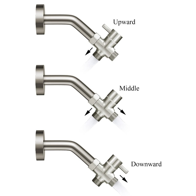 Solid Brass 3-way G1/2 Shower Diverter (Brushed Nickel)