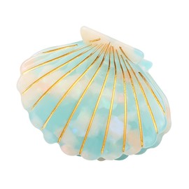 Colorful Ocean Shell Hair Clip,Acetate Claw Clips,Hair Clips for Women,Cyan
