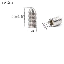 M5 × 12mm Stainless Steel Inner Hexagon Ball Head Set Screw Hexagon Spring Ball Point Drive Screw, Pack of 10