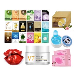 Kit 100 Pzas Mascarillas Faciales Parches Para Ojos Y Labios Todo Tipo De Piel