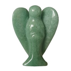 Manekieko Manekieko Natural Green Aventurine Healing Crystal Prayer Guardian Angel Statue,48mm Carving Pocket Palm Stone Figurines Decoration