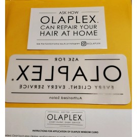 OLAPLEX ( 1 window Cling And 1 Mirror Sticker ) For Salon And Auto