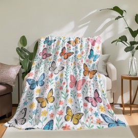 Manta colorida de franela suave y ligera para sala de estar, ropa de cama de viaje, decoración del hogar, acogedora, 50 x 60 pulgadas, regalos para adultos, niños, mujeres y hombres