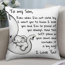 KEIROUTK Cushion Covers 45 x 45 Son Gifts from Parents Son Cushion Cover Throw Pillow Cover Cushion Case for Son from Mum Dad Son Birthday Gifts Home Bedroom Cushion Covers Sofa Decorative 18x18 inch
