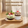 6 Pcs Bamboo Tray for Bathroom, Small Wooden Trays, Oval