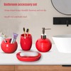 JHLAYKG Red Bathroom Accessories Set,4 Pcs Ceramic Bath Accessory Sets