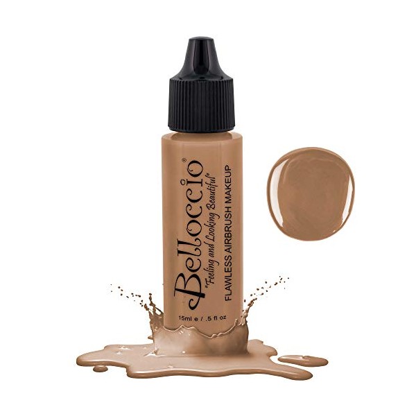 Belloccio's Professional Cosmetic Airbrush Makeup Foundation 1/2oz Bottle: Cappuccino- Medium with Olive Undertones
