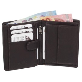 60951 Luxury Leather Wallet with RFID Protection - Space for Over 12 Cards - Various Colours Black, Brown, brown, Modern