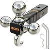 ORCISH Trailer Hitch Tri-Ball Mount with Hook & Pin, Chrome
