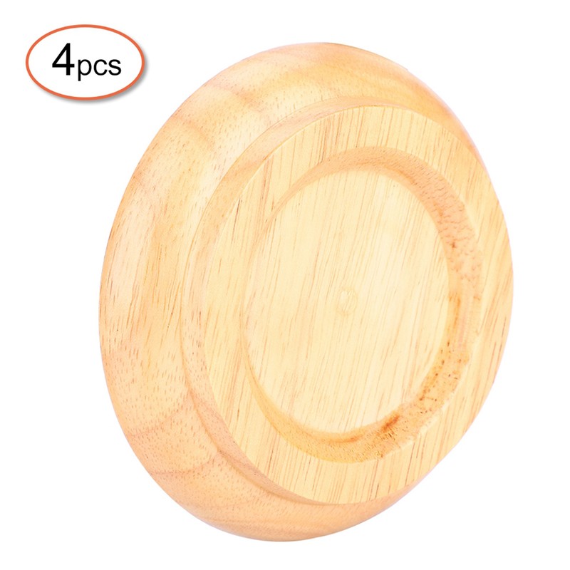 4Pcs Beech Wood Round Piano Foot Pads Set Upright Piano