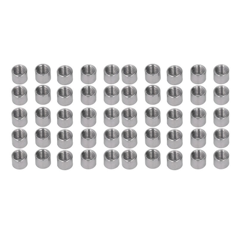 50Pcs M8 Female Thread Coupling Nut Rugged Stainless Steel Maintenance