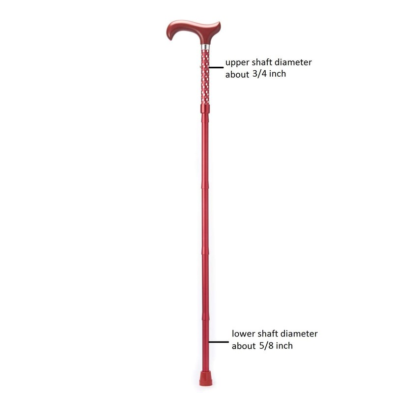Merry Sticks Designer Folding Adjustable Walking Cane, Dazzling Red