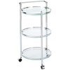 Organize It All Rolling 3 Tier Glass Circular Serving Cart
