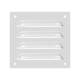 PATIKIL 4x4 Inch Aluminum Vent Cover, Screen Air Grille Ventilation Cover HVAC Louvered Grill Built-in Mesh for Home Kitchen Fireplace Bathroom Wall Ceiling, Silver