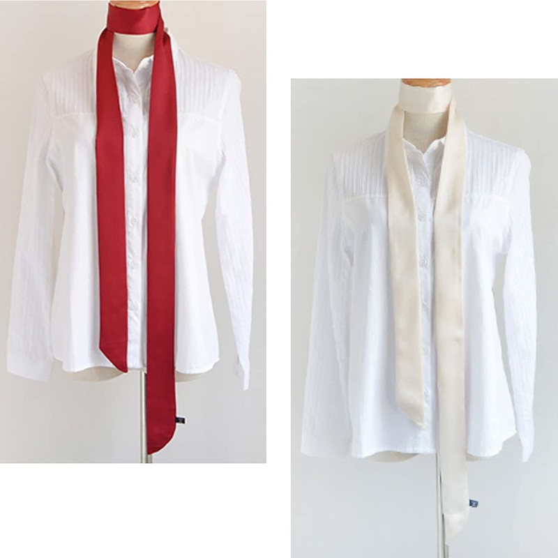 CHROME CRANE NR003 Women's Satin Stole Scarf, Stylish, Ribbon Tie