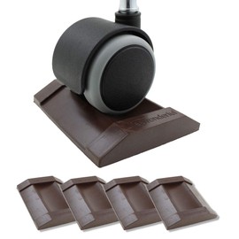 Lifeswonderful - 4X Brown Rubber Castor Cups - Non Slip - Protect Your Floors & Prevent Wheeled Furniture & Divan Beds from Rolling