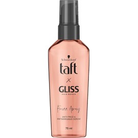 Taft x Gliss Schwarzkopf Frizz Away Serum (3 x 75 ml), Anti-Frizz Hair Serum Provides Up to 24 Hours of Frizz Control, Provides Anti-Static and Detangled Hair