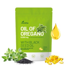 VivoNu Organic Oregano Oil Softgels with Black Cumin | 6000mg Natural  | Gluten-Free Herbal Supplement (300 Capsules) - Specification: Pack of 1