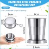 Tessco 6 Pieces Collapsible Shot Glasses Stainless Steel Collapsible Cup