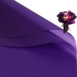 20 Pcs Double Sided Color Flower Wrapping Paper,Waterproof Valentine's Day Bouquet Wrapping Paper 23x23Inch Used for DIY Crafts, Gift Packaging, Flower Shop Bouquet Packaging (Purple)