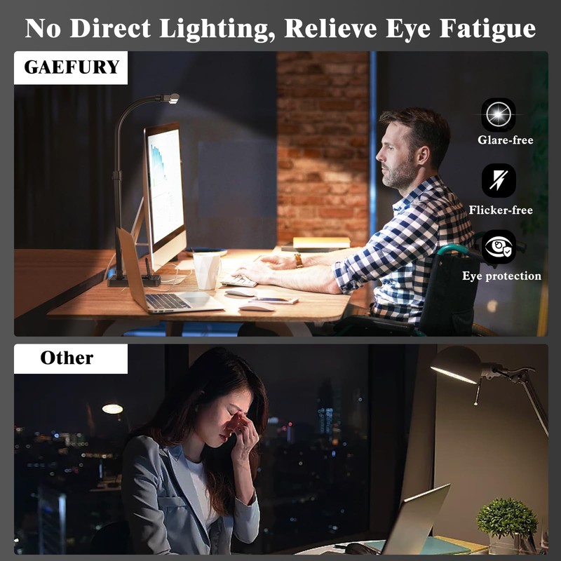 GAEFURY LED Desk Lamp for Home Office, 24W Bright Desk