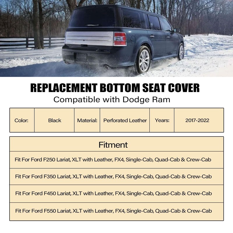 SecosAutoparts Driver Side Bottom Replacement Seat Cover Black #HB or