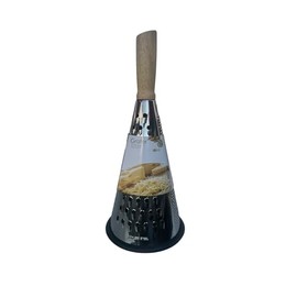 Stainless Steel Cone Grater with Wooden Handle, Cheese and Vegetable Shredder