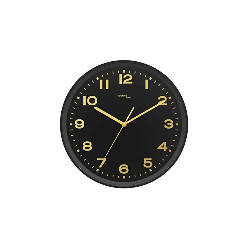 Technoline Analogue Radio-Controlled Wall Clock WT8500 Gold/Black, Plastic, 30 cm