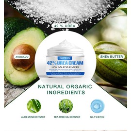 Urea Foot Cream, 42% Urea Cream Cracked Heel Repair Cream Foot Cream for Cracked Heels and Dry Skin Callus Remover for Dry and Hard Skin Heel Balm for Hand, Foot And Body Care, 100g