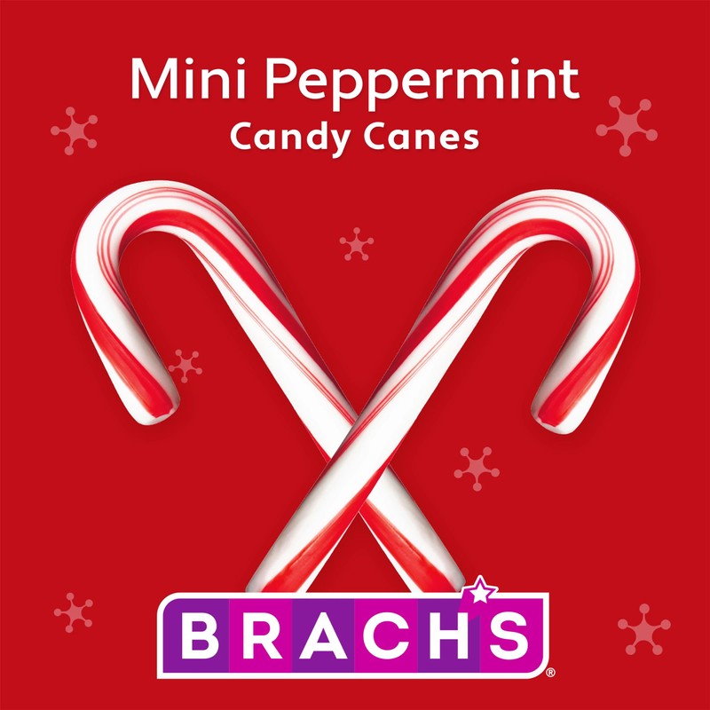Brach's Mini Peppermint Holiday Candy Canes, Christmas Candy, 100ct Box