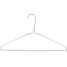 SPECILITE 17.7'' Wire Hangers 1Pack, Metal Wire Clothes Hanger Bulk for Coats, Space Saving Metal Hangers Non Slip 12 Gauge Ultra Thin for Standard Size Suits, Shirts, Pants, Skirts-Silver