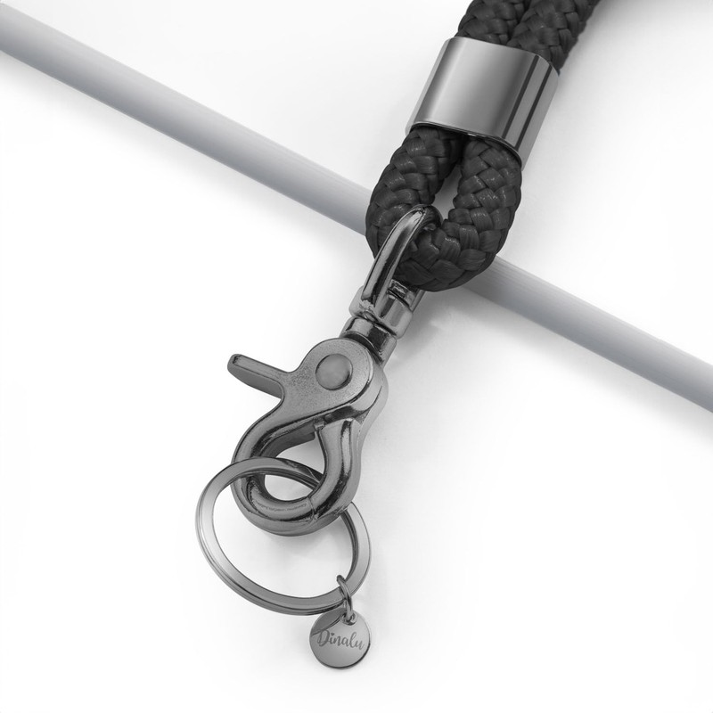Dinalu, Key Chain, Key Chain with Carabiner with Black Metal,
