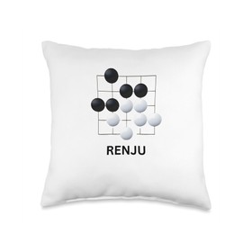 Renju Japanese Vintage Game Board Classic Strategy Tile Throw Pillow