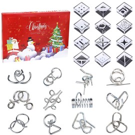 Christmas Calendar 2023 with 24 Puzzles, Patience Games, Mini Thinking Game, Puzzle Games, Skill Game for Children Adults, Patience Game Party Bag Children's Birthday, Gift for Christmas