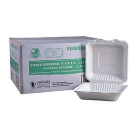 EHL-91 Empress Earth Hinged Container Molded Fiber 9" X 9" X 3" Natural 2/100, 200 per case