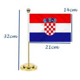 Croatia Desk Flag, 30 cm Large Small Croatian Banner, Outdoor, Tiny Print Decor for Office, Home, Table, Desk, Croatia