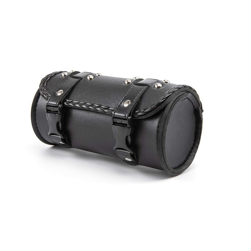 evomosa Motorcycle Fork Bag PU Leather Bicycle Handlebar Tool Bag