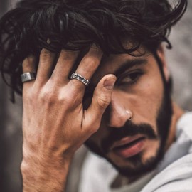 Bandmax Men's Boys Skull Ring Gothic Signet Ring Stainless Steel Ring Punk Style Ring Size 54 Finger Ring Fashion Jewellery Suitable for Party or Everyday Use, Metal, No Gemstone