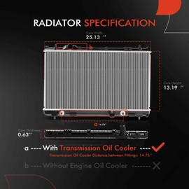A-Premium Engine Coolant Radiator & Cooling Fan Assembly Compatible with Dodge Neon 2005 2.0L, Automatic Transmission 2-PC Set