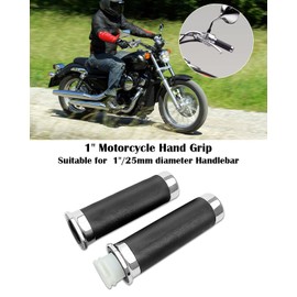 EMIHO Motorcycle Hand Grip 1 Inch 25mm Fit for Honda VT XVS Shadow 400/600/750, Handlebar Grips Cable Throttle Compatible with Yamaha XVS400 XVS650 XVS1100